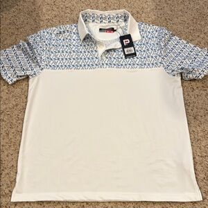 Pure Hockey Men's Polo with Blue Hickey Stick Design M NWT
